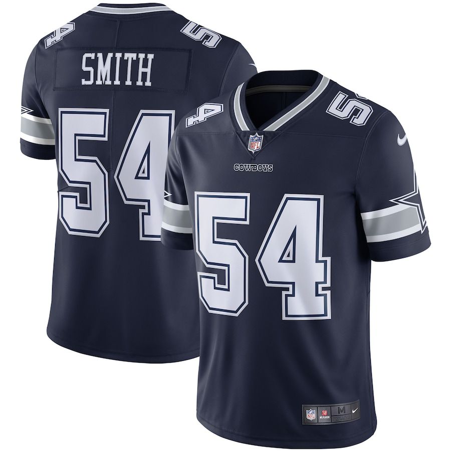 Men Dallas Cowboys 54 Jaylon Smith Nike Navy Vapor Limited Player NFL Jersey